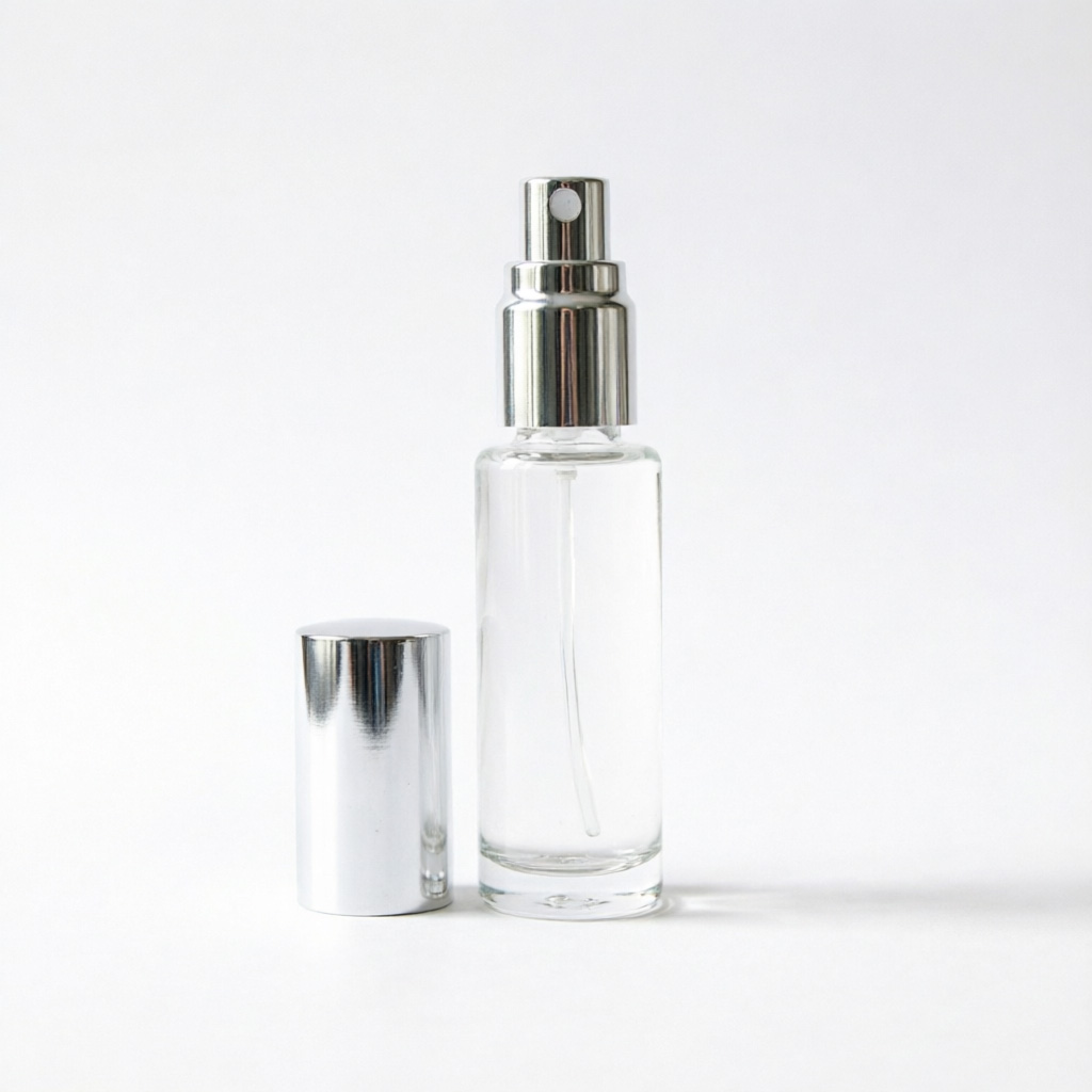 Mini Square Glass Perfume Bottle with Silver Spray Pump 5ml 8ml 15ml 30ml