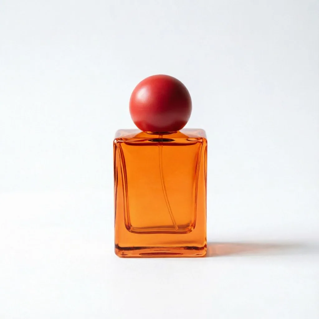 Pink Square Glass Perfume Bottle with Ball Cap 50ml