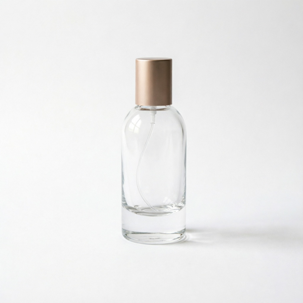 Oval Clear Glass Perfume Bottle with Metallic Cap 15ml 30ml 50ml 100ml