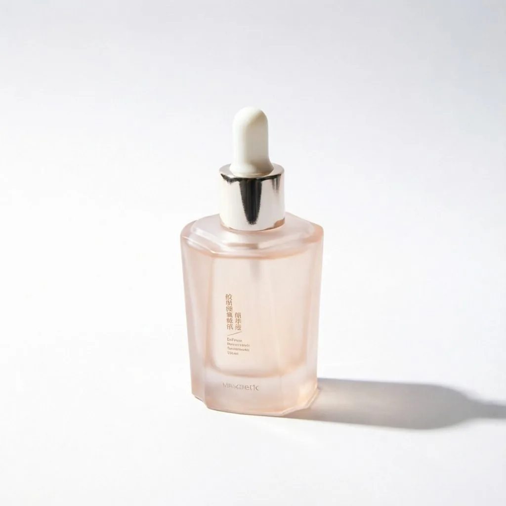 Pink Ribbed Glass Essential Oil Bottle with Silver Dropper