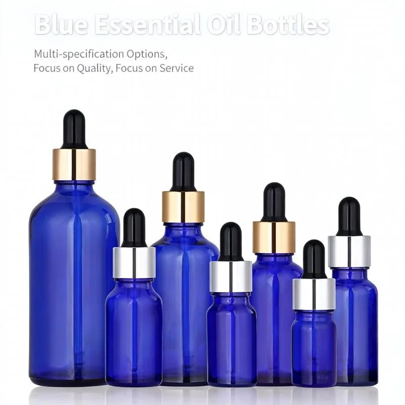 5ml, 10ml, 15ml, 20ml, 30ml, 50ml, 100ml Siyah kapaklı, özelleştirilebilir yuvarlak boş siyah cam şişeler.