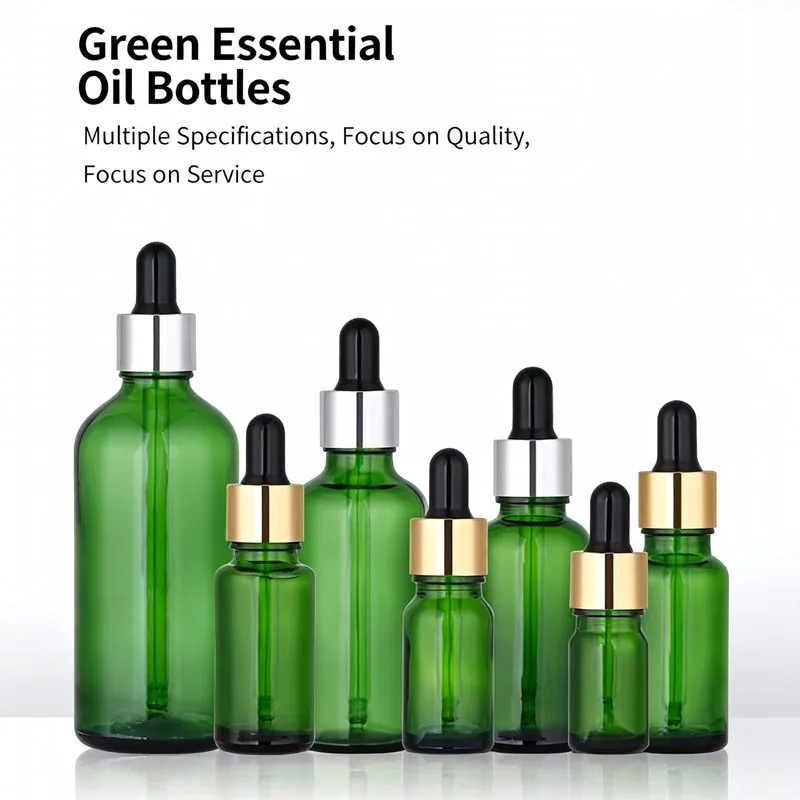 5ml, 10ml, 15ml, 20ml, 30ml, 50ml, 100ml Siyah kapaklı özel yuvarlak boş siyah cam şişeler.