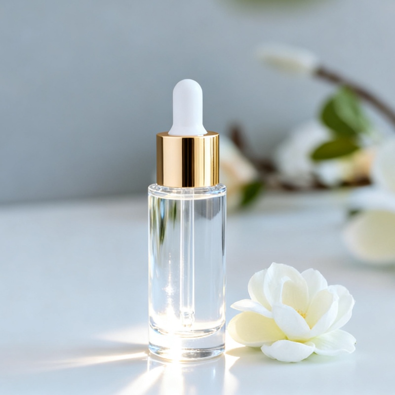 NS-D024 15ml 20ml 30ml 40ml 50ml Flat-Shoulder Tall Cylindrical Glass Essential Oil Container