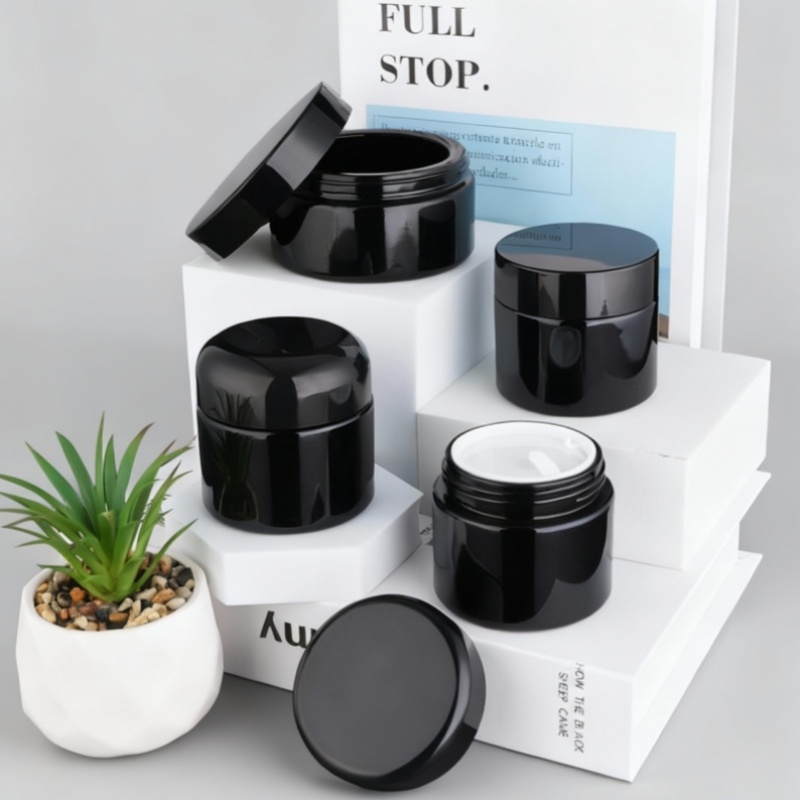 NS-M007 Black cream bottle series,  High-Quality Cosmetic Packaging 60g, 100g