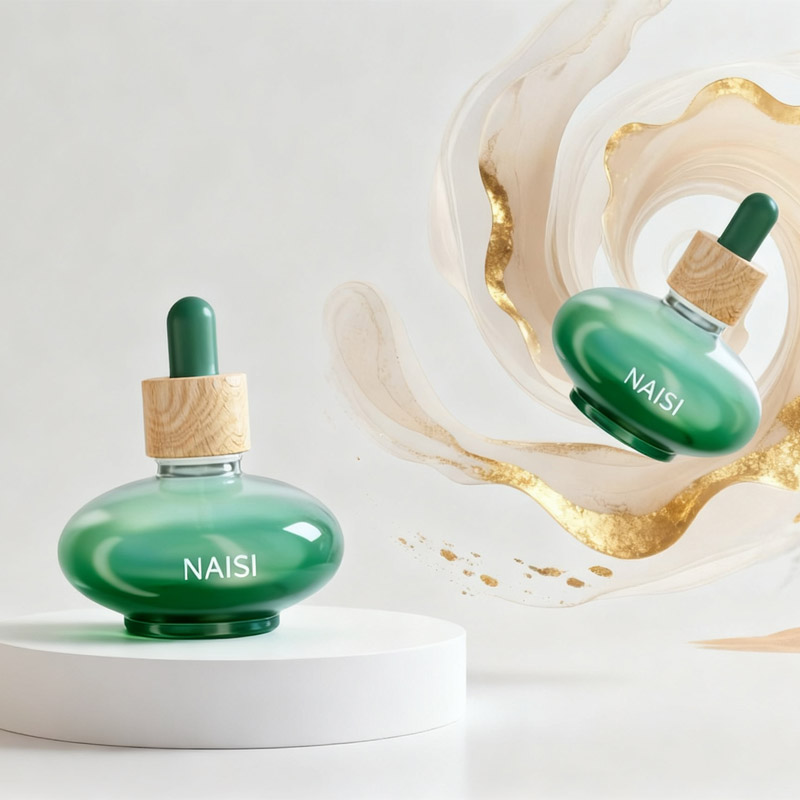 NS-D006 New 30ml transparent ice cube bottle with dropper for essential oil bottle