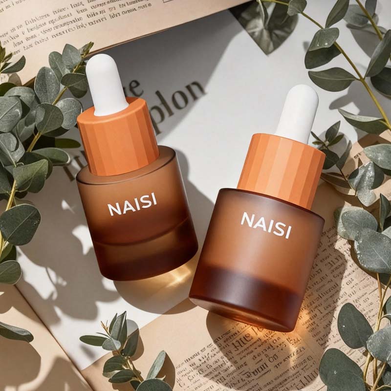 NS-D0013 Green Glass 20ml Dropper Bottles Glass Thick Bottom Pipette Bottle