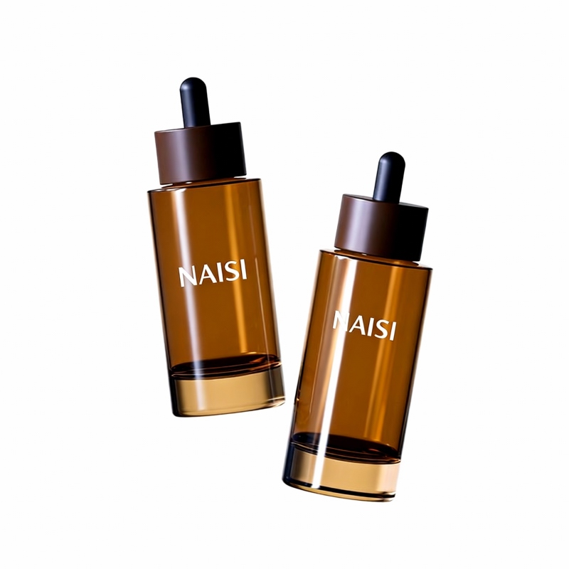 NS-D007 50ml, 80ml, 100ml thick-bottomed cylindrical bottle cosmetic essence liquid transfer bottles