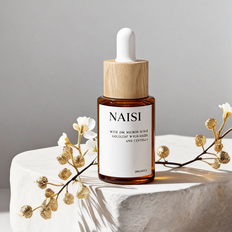 NS-D008 Bamboo and wood covered glass essential oil bottles in sizes of 10ml, 20ml, 30ml, 50ml - sample bottles for essential oil liquids