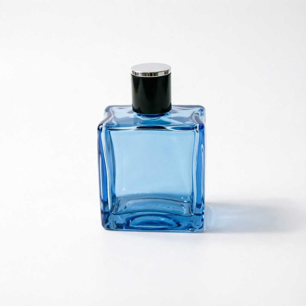 50ml Clear Square Perfume Bottle with Silver Cap