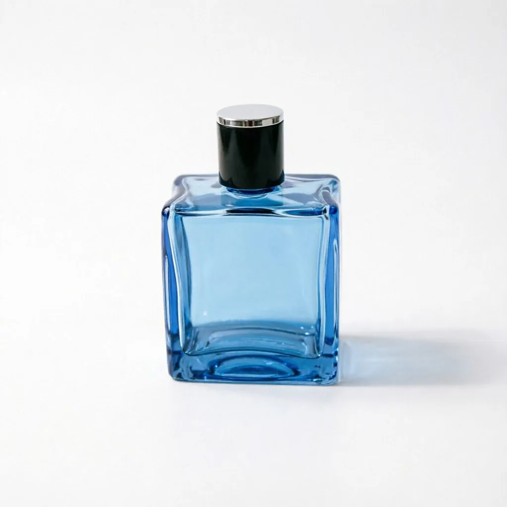50ml Clear Square Perfume Bottle with Silver Cap