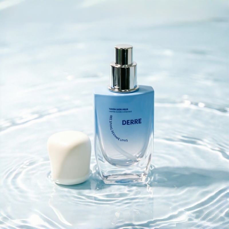 50ml Blue Gradient Square Glass Foundation Bottle with Cream Twist Cap