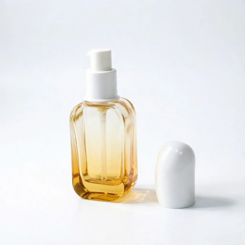 Clear Glass Perfume Oil Bottle with Gold Base