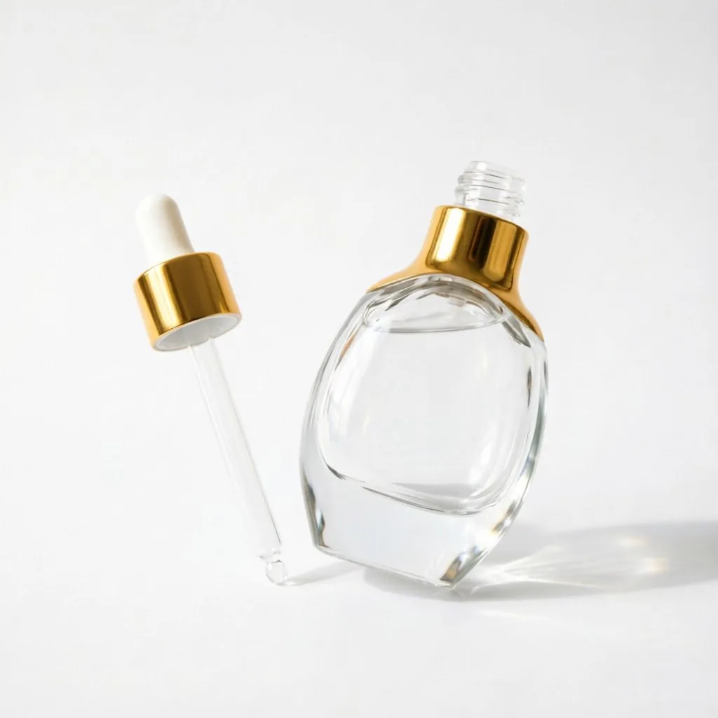 Clear Round Glass Essential Oil Dropper Bottle