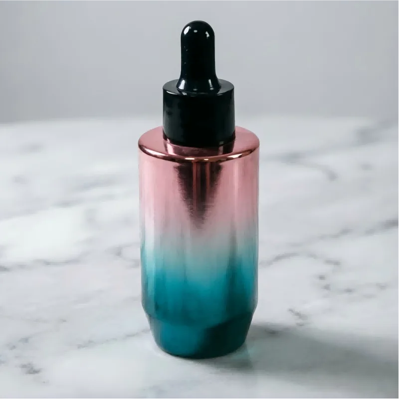Iridescent Gradient Glass Dropper Bottle