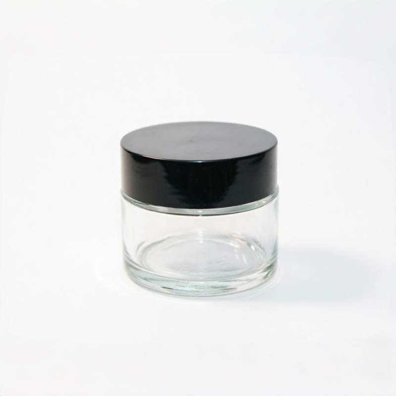 Wide Mouth Glass 크림 용기 포함 Black Lid
