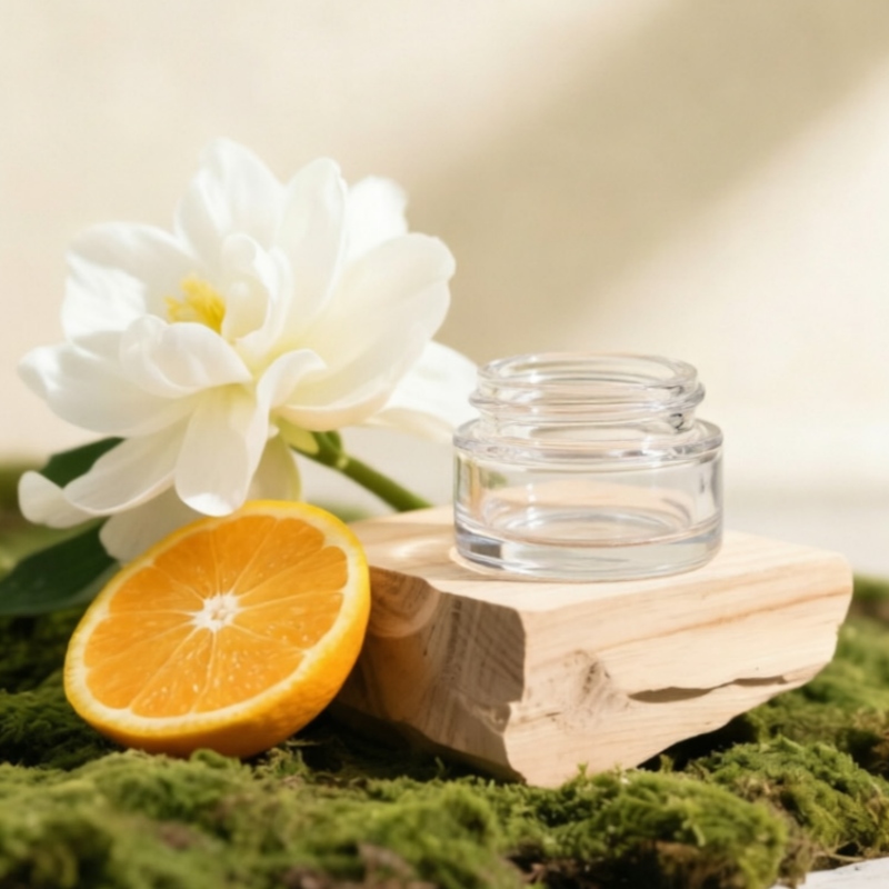 Low Profile Glass Cremetiegel mit Black Lid