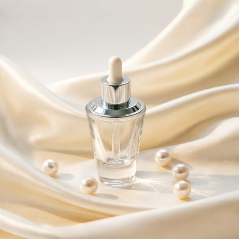 Silver Bottleneck Glas-Tropfflasche 15ml