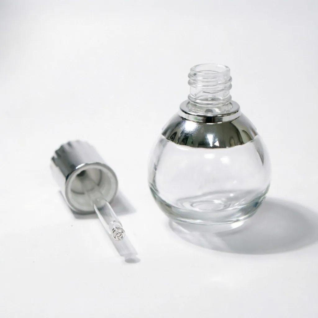 Round Glass Aromatherapy Bottle 포함 Silver Cap 30ml