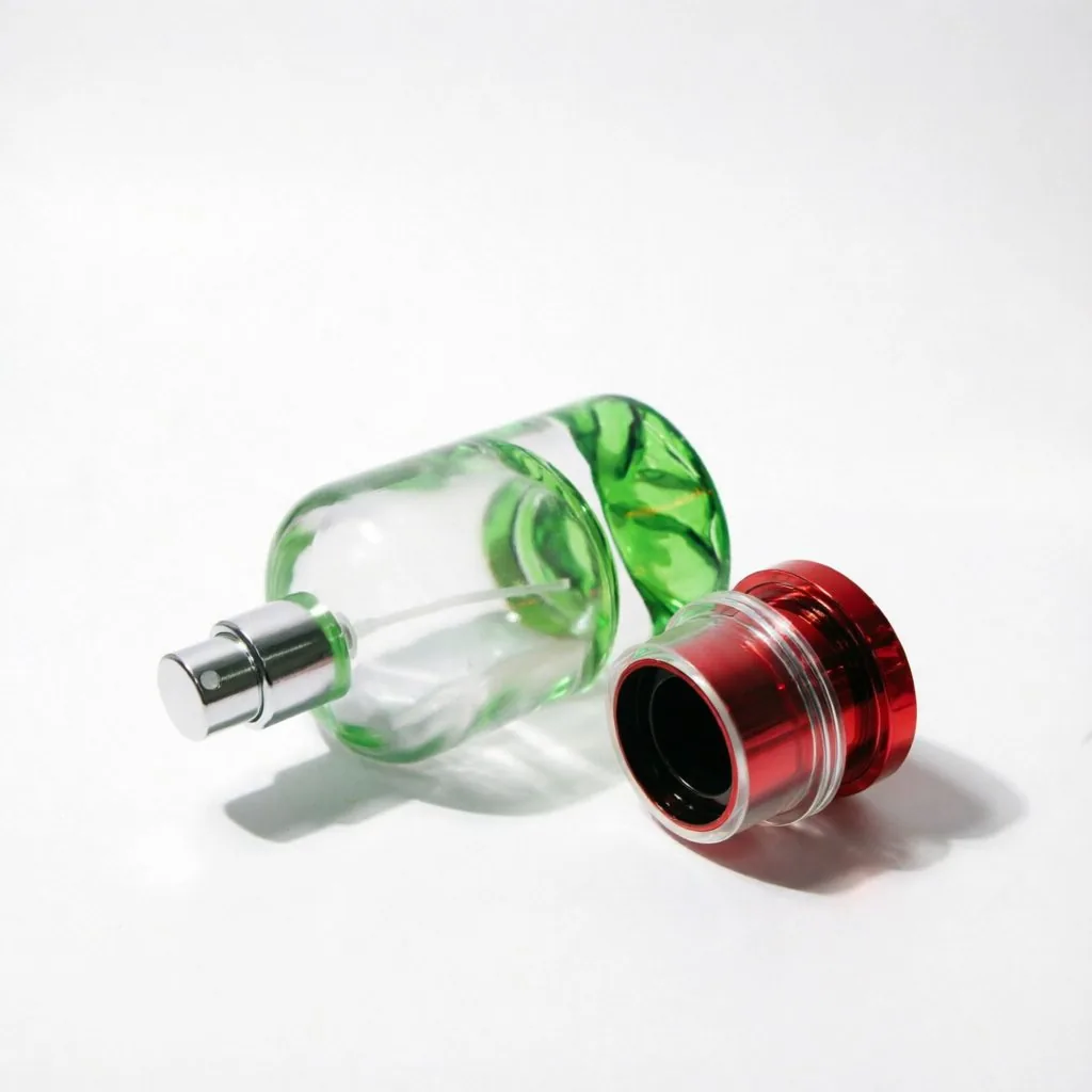 Creative Mountain Landscape Glass Perfume Bottle with Red Cap 50ml