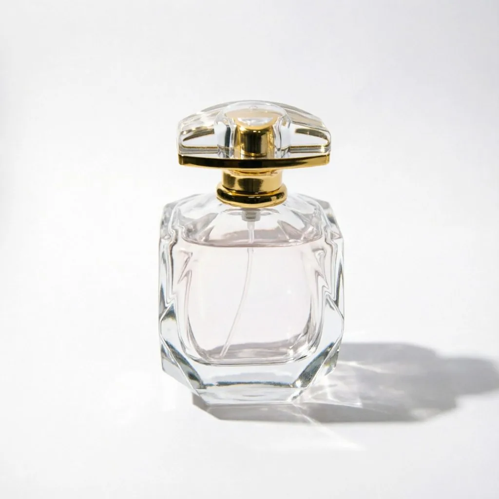 Octagonal Glass Perfume Bottle with Gold Cap 50ml