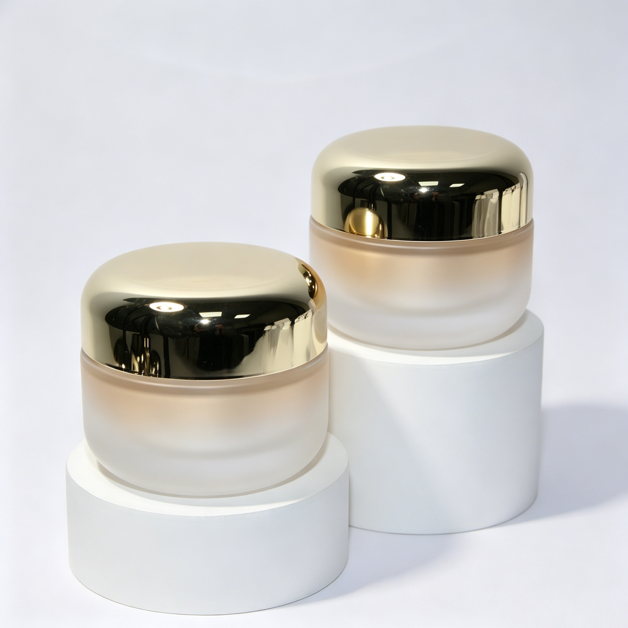 hochwertig Champagne Gradient mattiert Glass Cremetiegel 15g