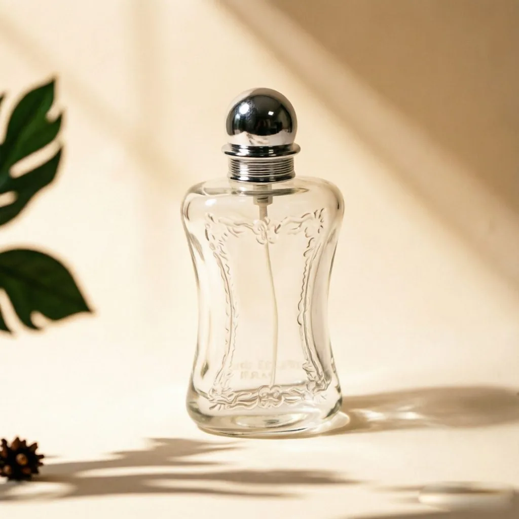 Curved Embossed Glass 향수 병 포함 Silver Ball Cap 50ml