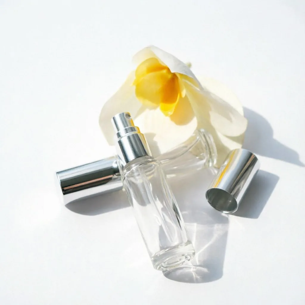 Mini Square Glass Perfume Bottle with Silver Spray Pump 5ml 8ml 15ml 30ml