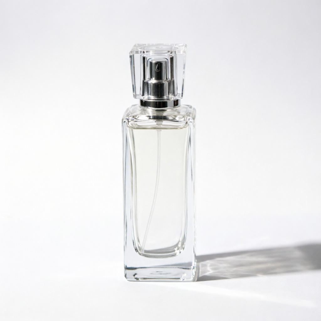 Tall Rectangular klar Glass Parfümflasche mit Silver Square Cap 50ml