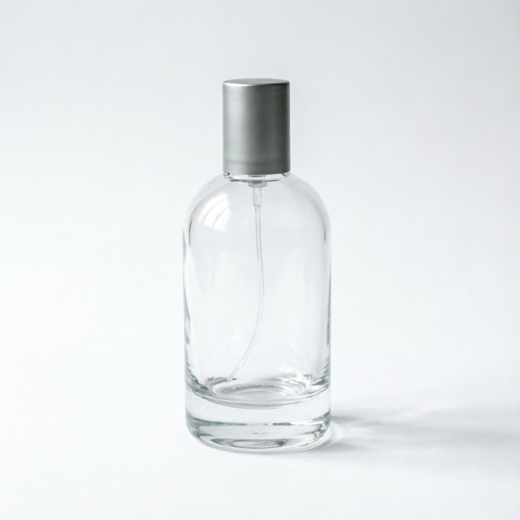 Oval Clear Glass Perfume Bottle with Metallic Cap 15ml 30ml 50ml 100ml