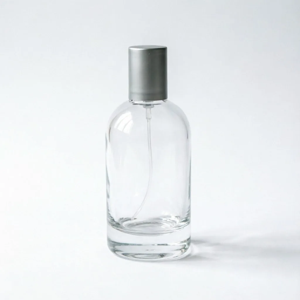 Oval Clear Glass Perfume Bottle with Metallic Cap 15ml 30ml 50ml 100ml
