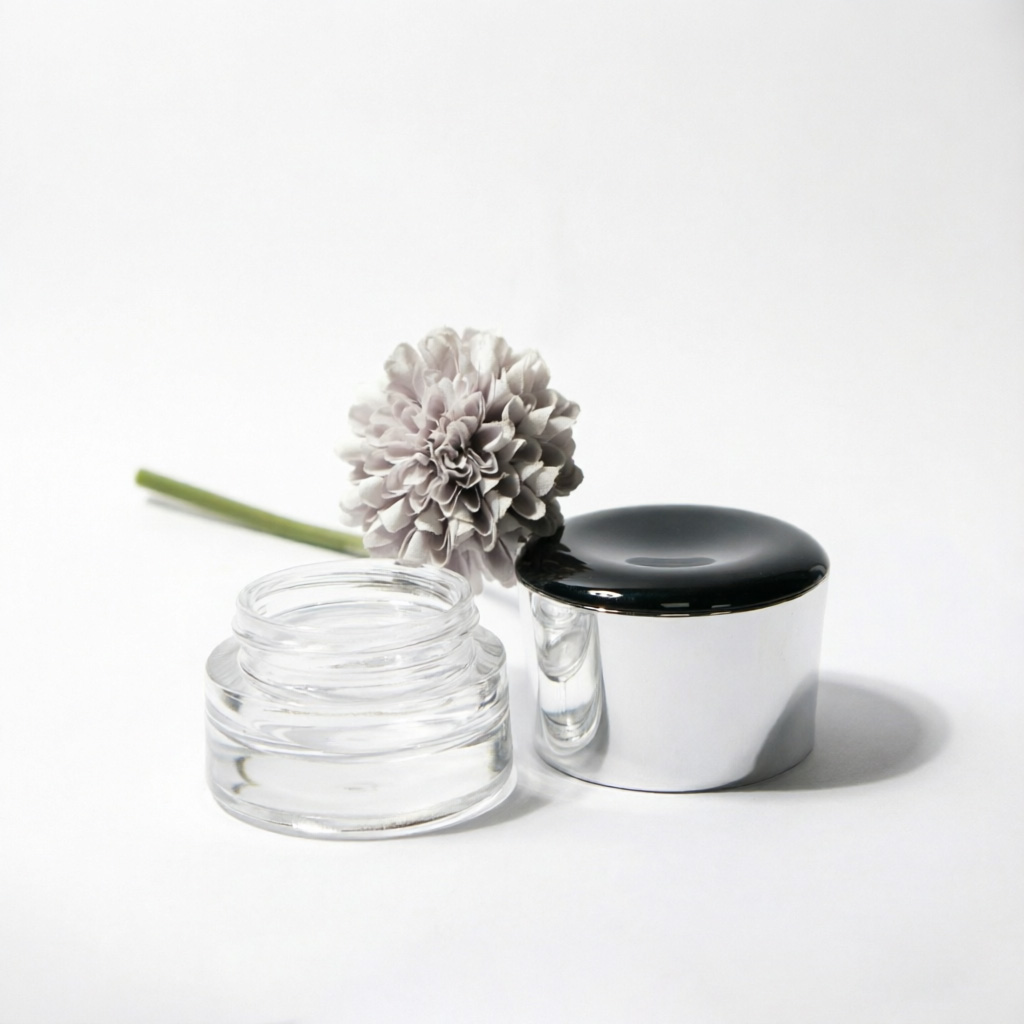 10g klar Glass Cremetiegel mit Silver Lid
