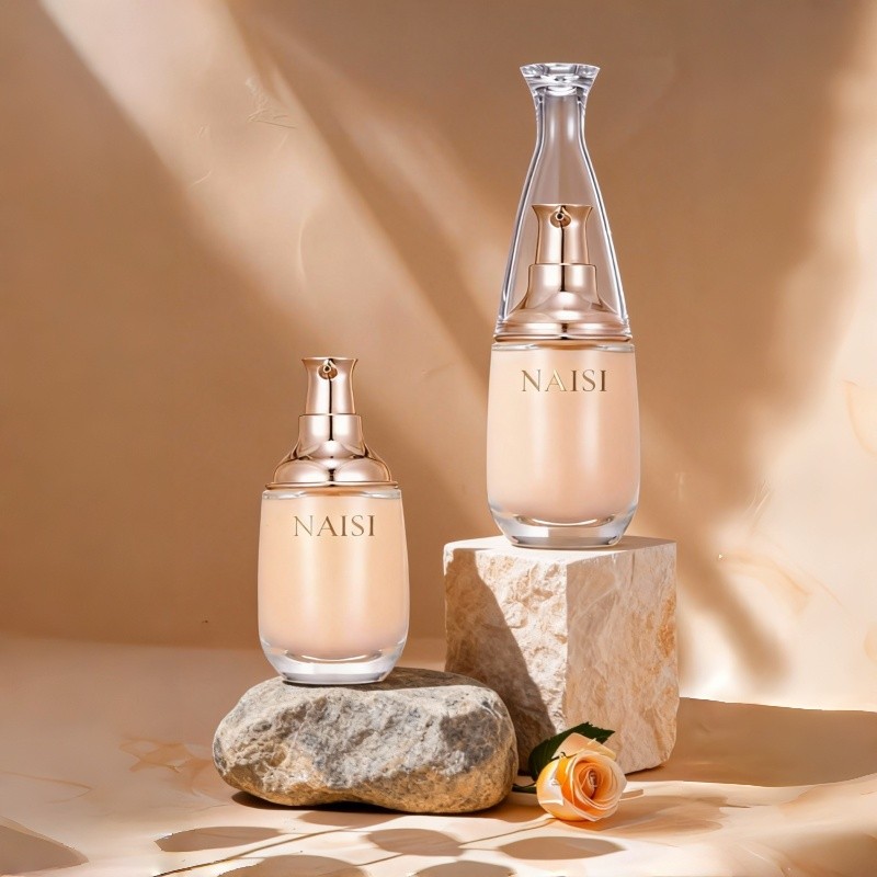 NS-F005 40ml oval clear glass bottle Foundation liquid bottle