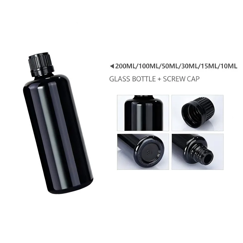 10ml 15ml 30ml Küçük Siyah Boston Yuvarlak Damlalıklı Cam Şişe