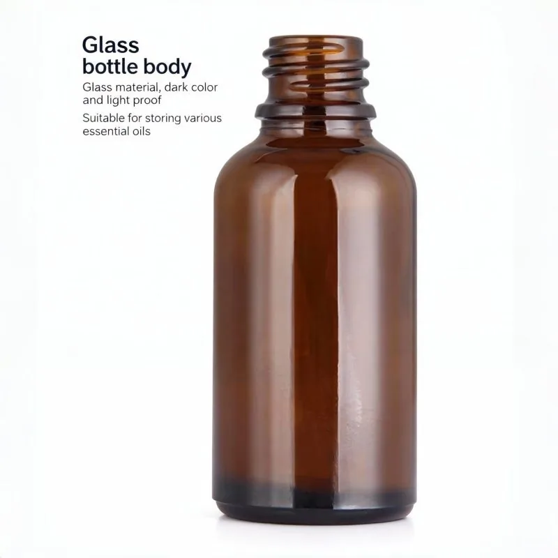 5ml, 10ml, 15ml, 20ml, 30ml, 50ml, 100ml, 150ml Amber Yuvarlak Cam Damlalık Şişeler, Uçucu yağ dağıtım şişesi