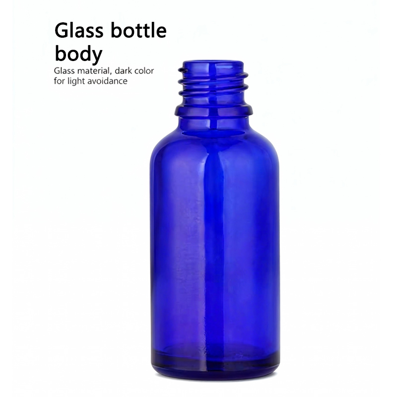 NS-B004 5ml, 10ml, 15ml, 20ml, 30ml, 50ml, 100ml Customizable round empty black glass bottles with black caps.