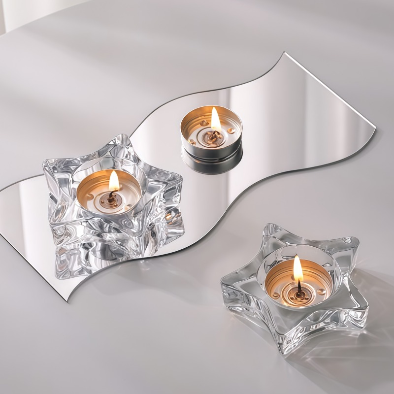 NS-L002 Customizable irregularly shaped glass candlesticks