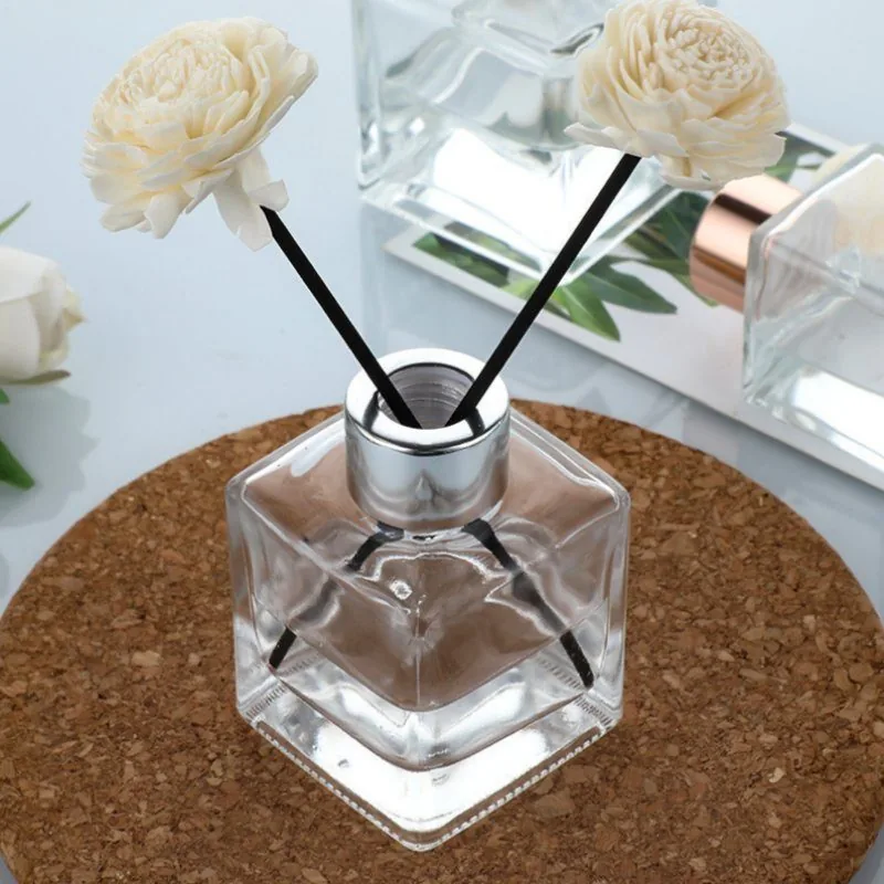 50 ml, 100 ml, 150 ml, 200 ml, 250 ml, luxuriöse Duftdiffusorflasche, transparent, quadratisch