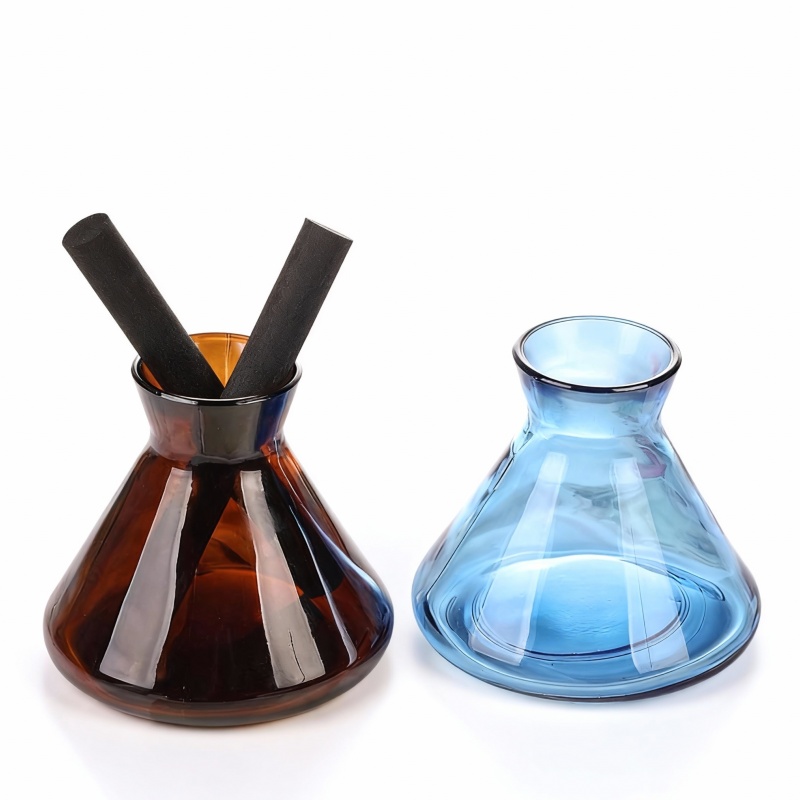 NS-L004 Colorful trumpet-shaped conical aromatherapy bottle empty glass bottle