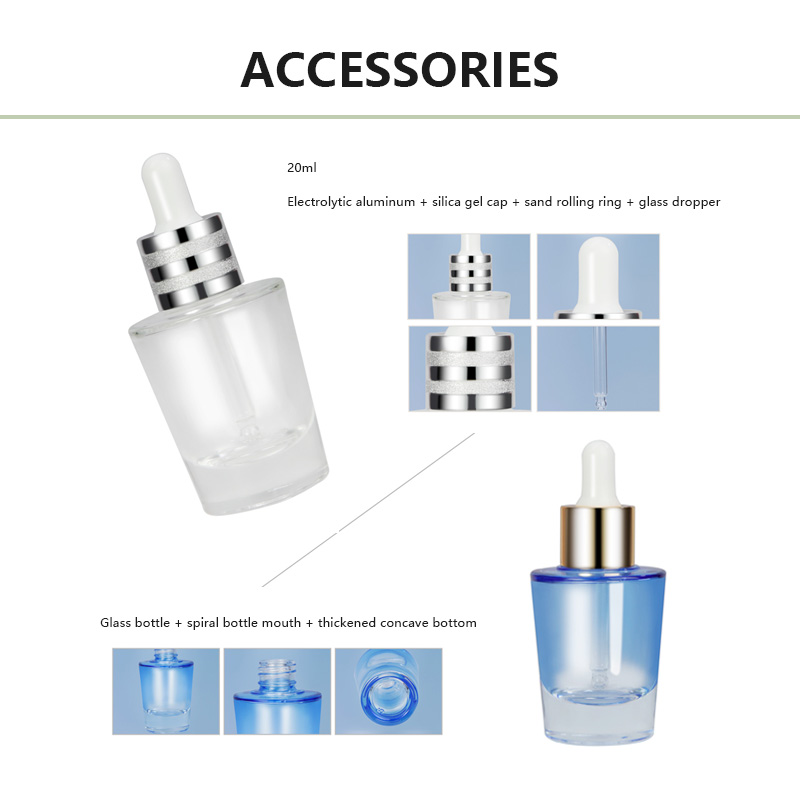 NS-D017 30ml/50ml Triangular Conical Glass Serum Bottle with Dropper