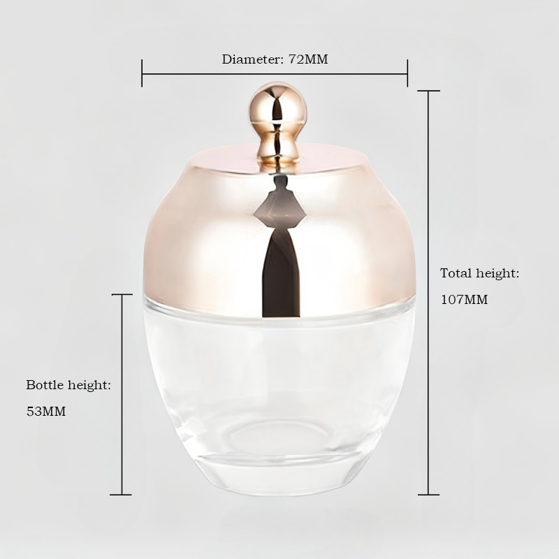 NS-M006 Luxurious 20g, 50g, 100g Facial Cream Jar for Eyes, Glass Jar with Gold Cap