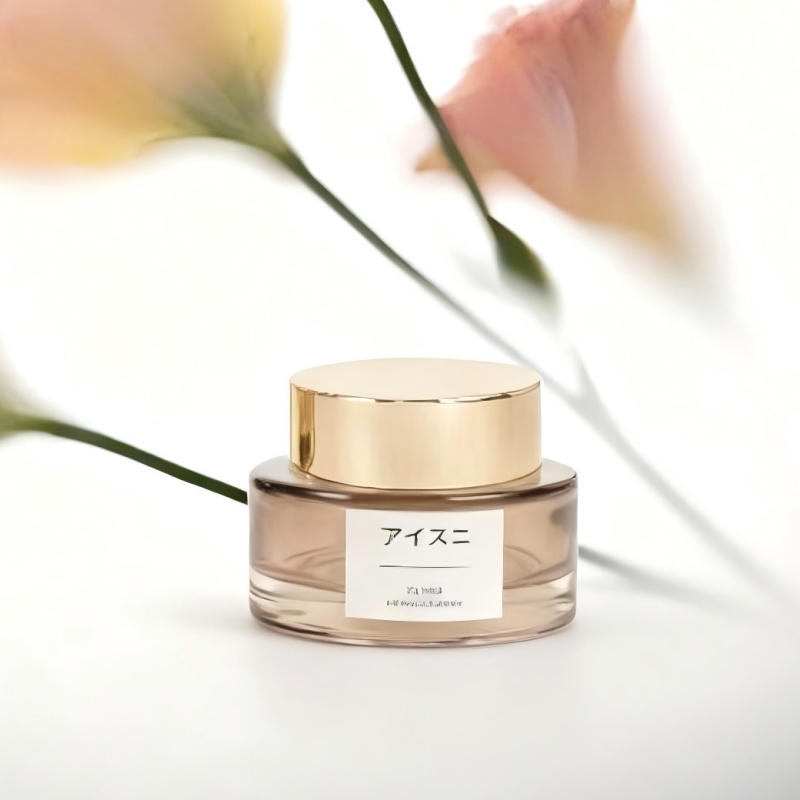 NS-M013 Oval-shaped amber-colored facial cream eye cream packaging empty bottle, 30g, 50g cream jar