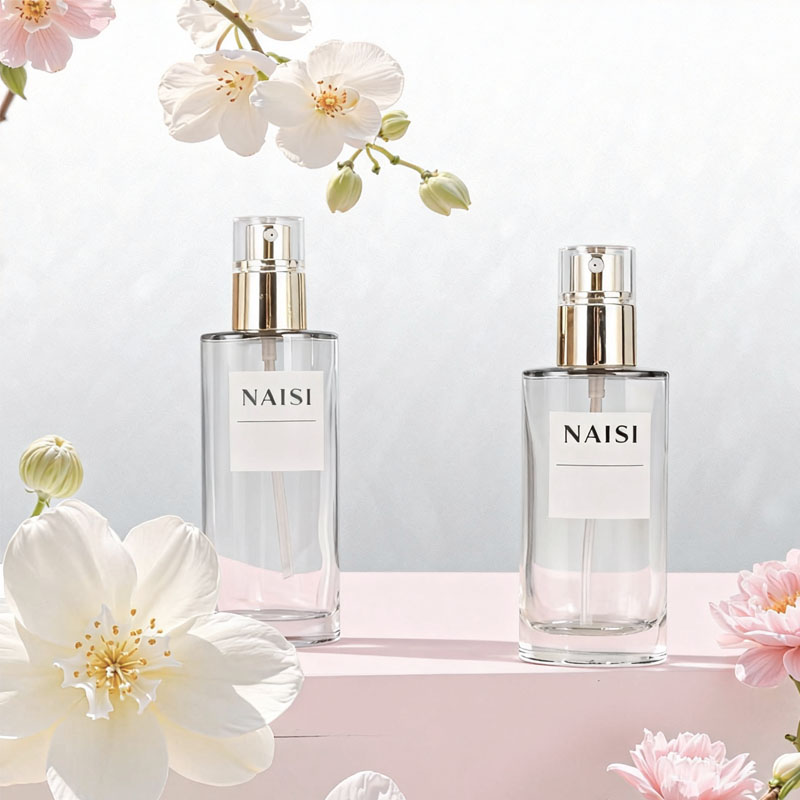 NS-D002 30ml, 40ml, 120ml, 100ml cosmetic spray/pump/toner essential oil glass bottle