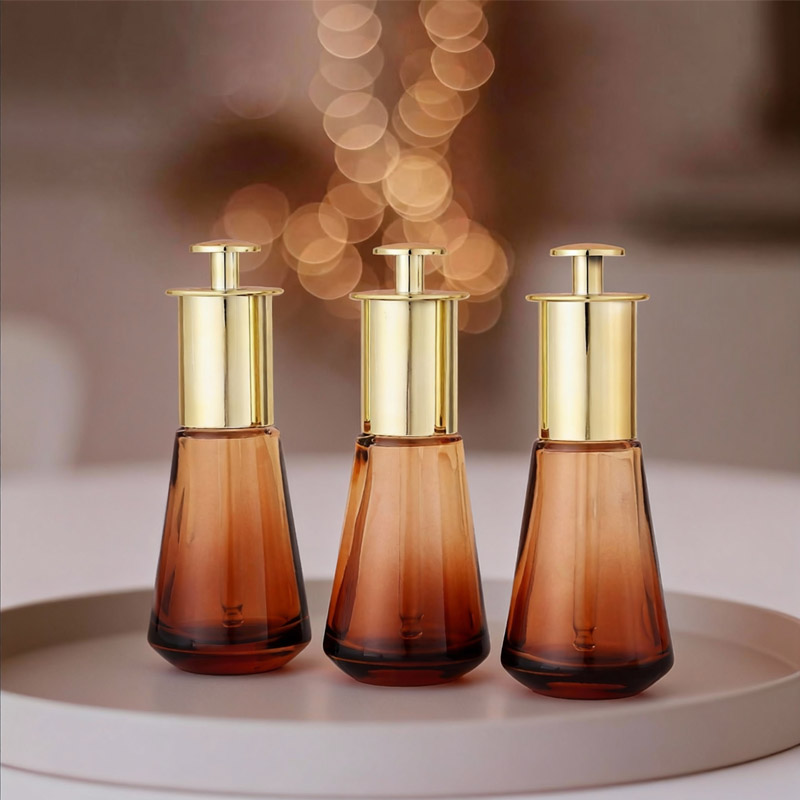 NS-D005 30ml 50ml Glass conical squeeze pump dropper for dispensing essential oil bottles