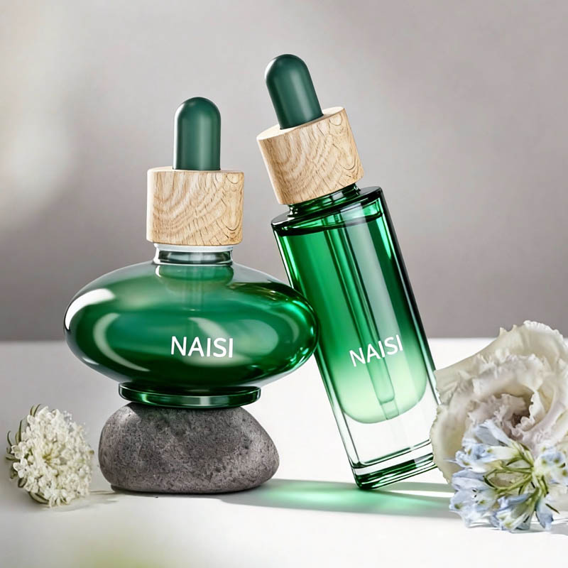 NS-D006 New 30ml transparent ice cube bottle with dropper for essential oil bottle