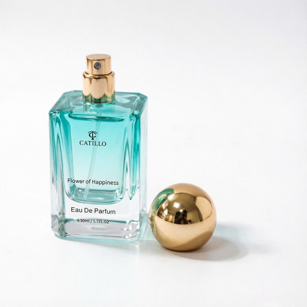 Green Square Perfume Bottle with Matte Finish