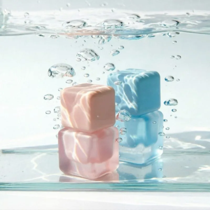 30ml Frosted Pink Square Glass Foundation Bottle with Matte Pink Cap