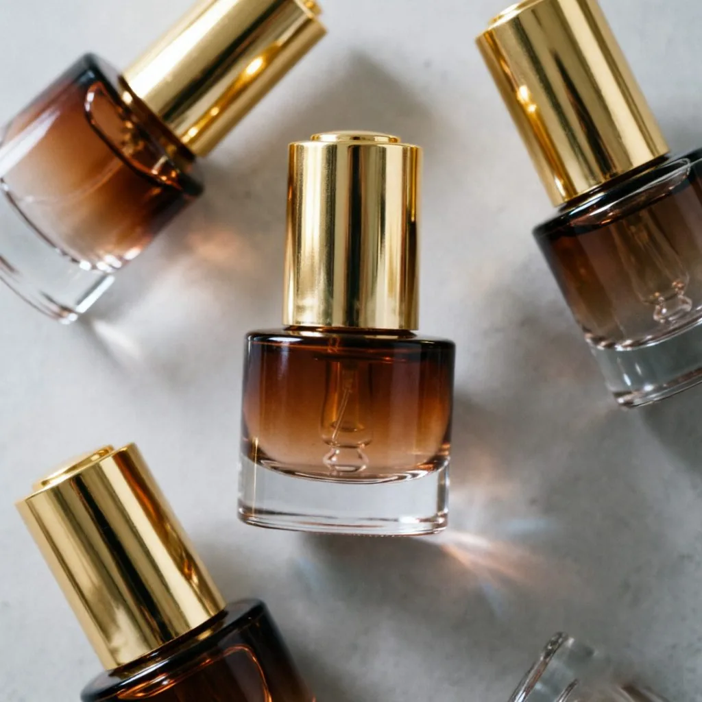 Luxury Amber Glass Serum Pump Bottle