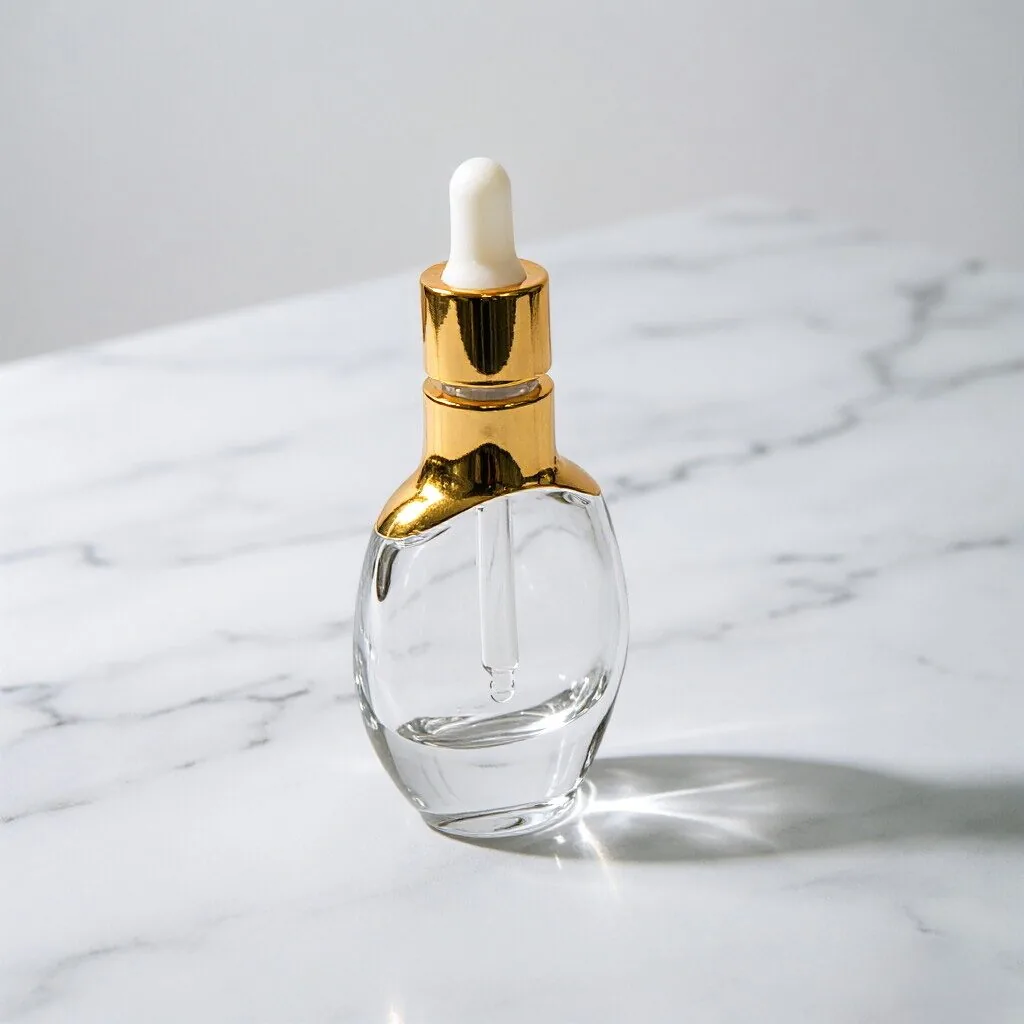 Clear Round Glass Essential Oil Dropper Bottle