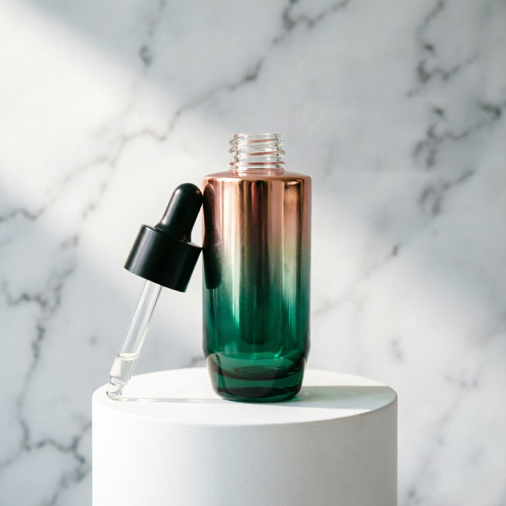 Iridescent Gradient Glass Dropper Bottle