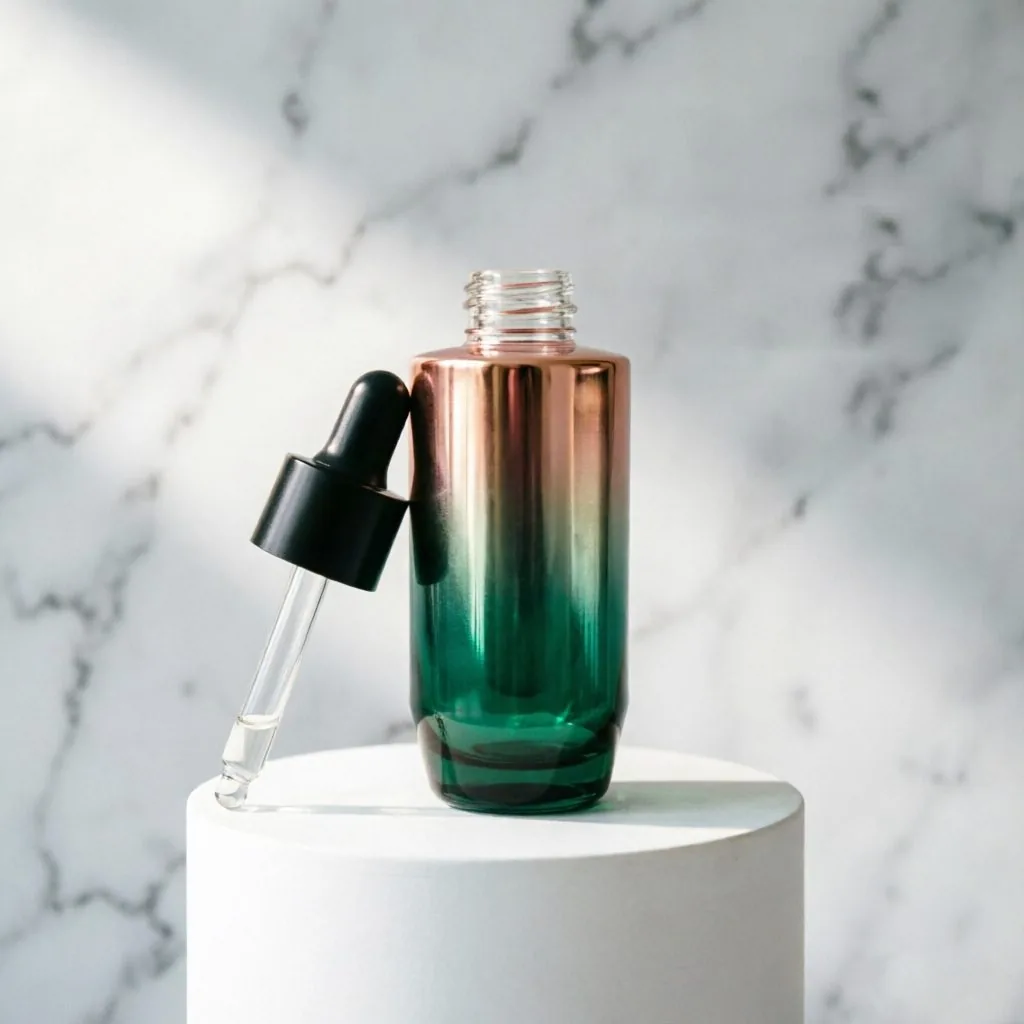 Iridescent Gradient Glass Dropper Bottle